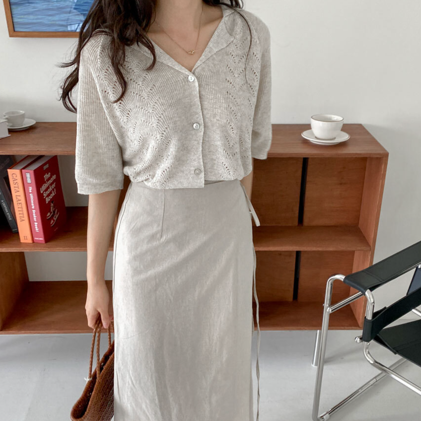 ｜REALCOCO｜ Bamboo Short-Sleeved Cardigan