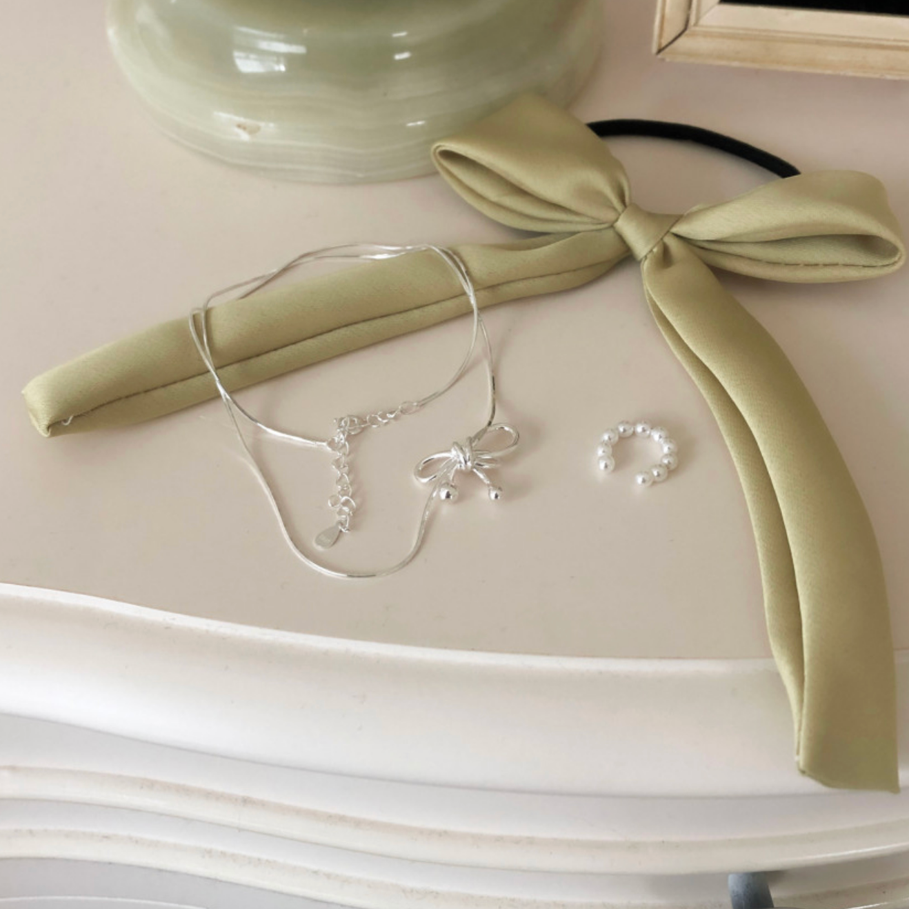 ｜DUNGEUREON｜ Ribbon Silver Necklace