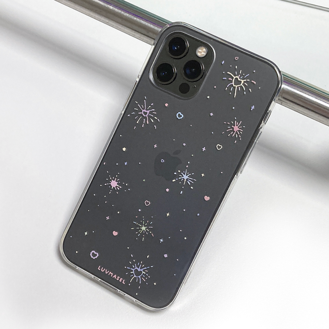｜LUVMASEL｜ Colour Heart Night Jelly Hard Case