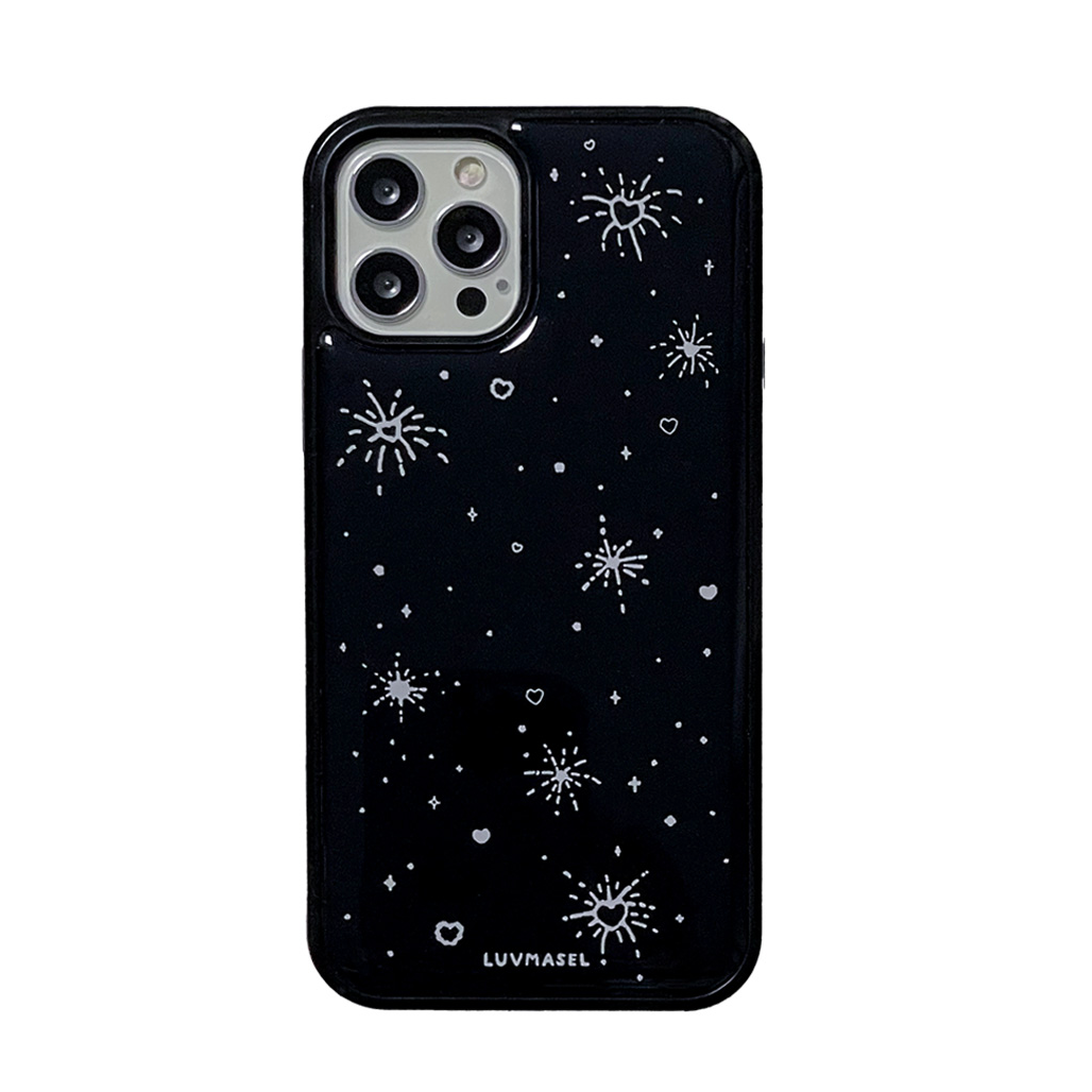 ｜LUVMASEL｜ Black Heart Bomb Epoxy Phone Case