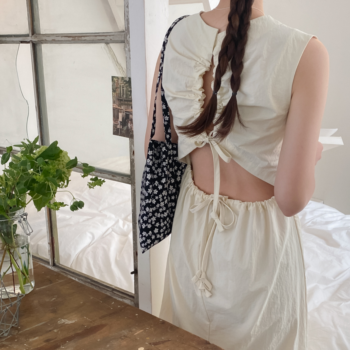 ｜REALCOCO｜ UTMOST Cropped Shirt Back Slit Sleeveless Long Dress