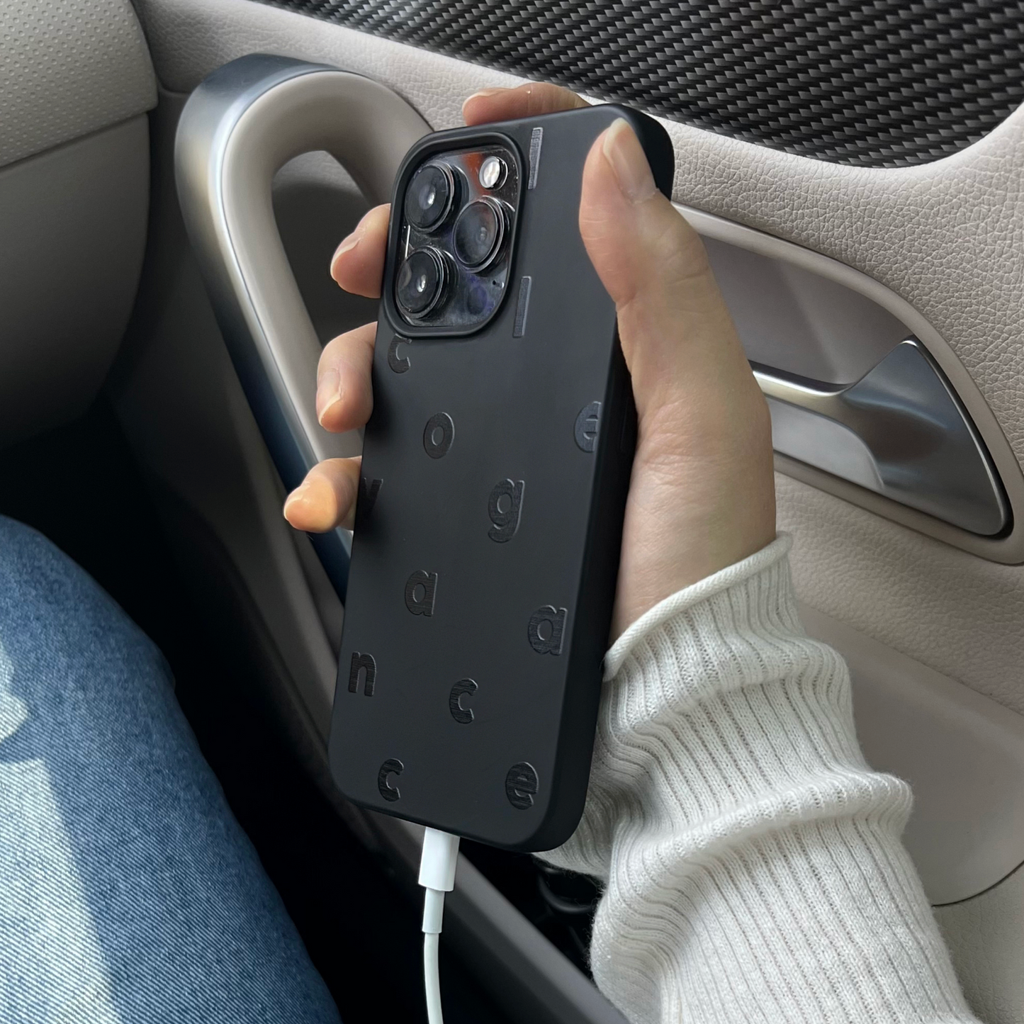 ｜collagevacance｜ Logo Alphabet Black Soft Case