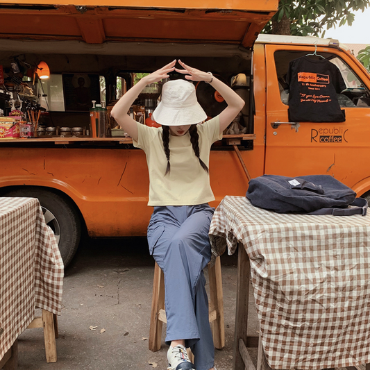 ｜SLOWAND｜ # SLOWMADE Salt Clean Short-Sleeved T-shirt (Standard Fit/Loose Fit)