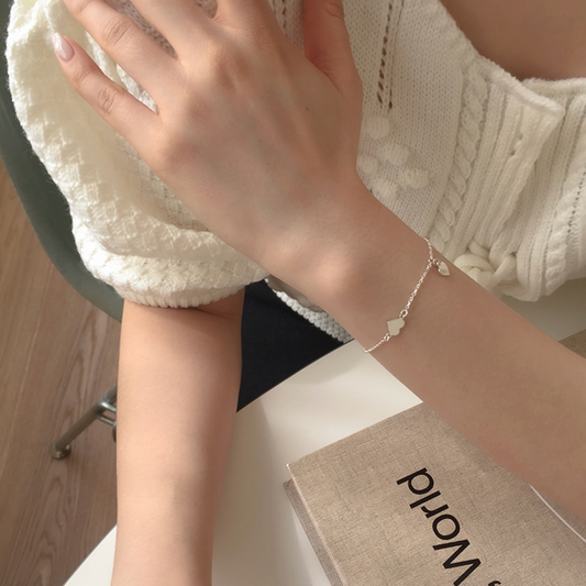 ｜moat｜ Two Heart Bracelet (silver925)