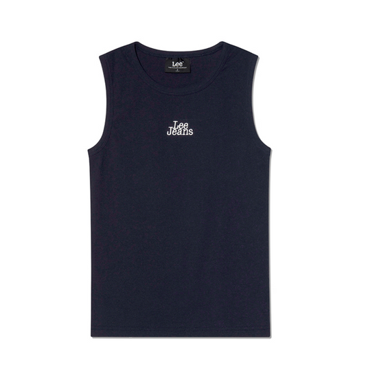 ｜LEE｜ Slim Fit V-Neck Sleeveless (White/ Navy)