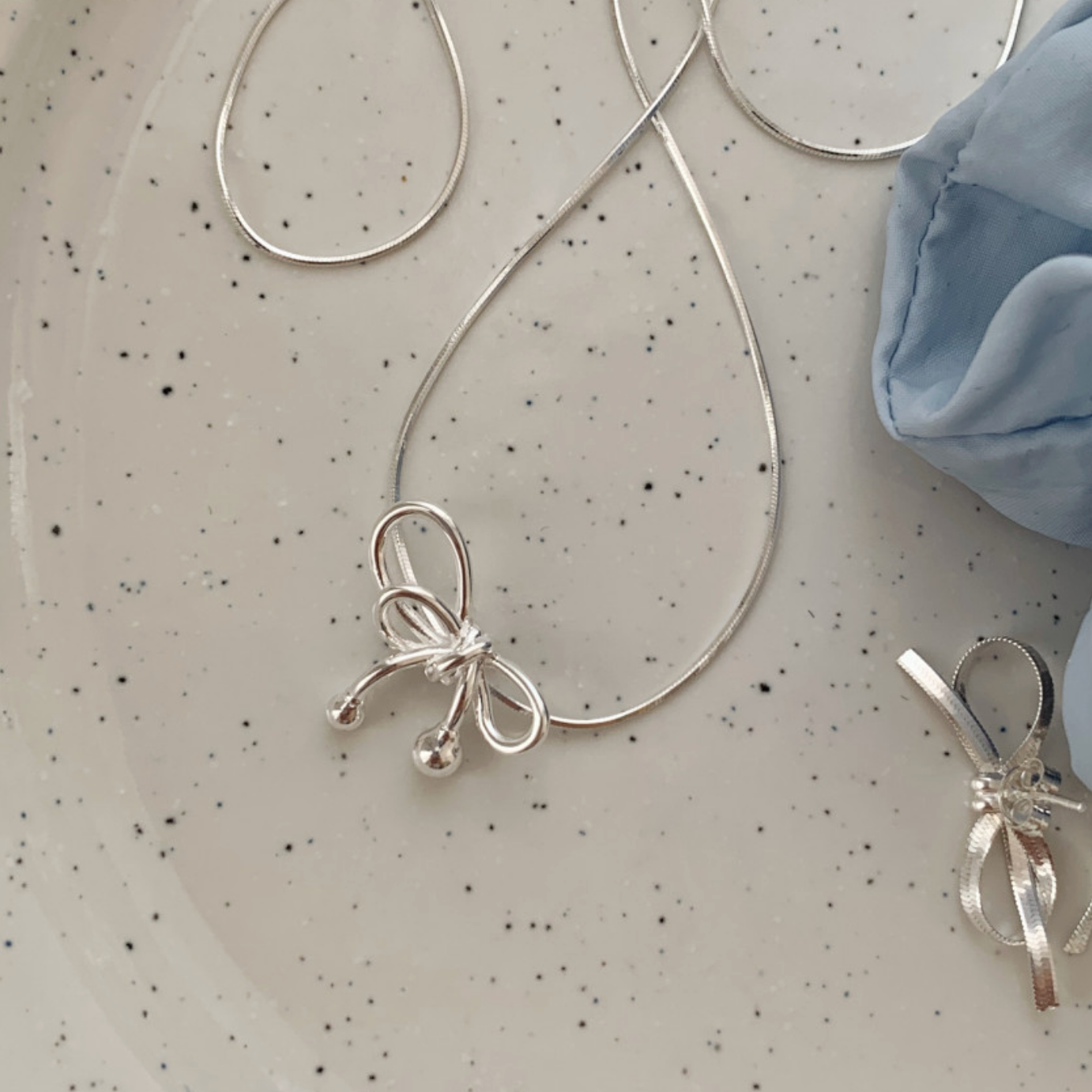 ｜Forimyme｜ Letting Ribbon Silver Necklace (Silver 925)