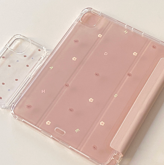 ｜haedal._.store｜ Sea Otter Pattern Ipad Cover Case (Sand Pink)