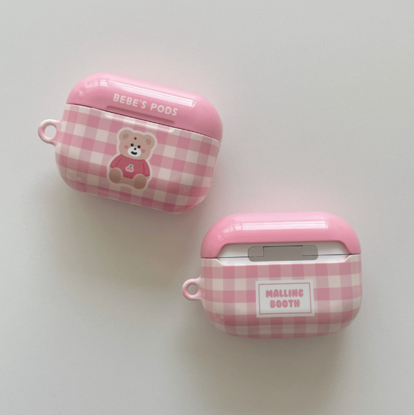 ｜malling booth｜ Pink Knit Bebe Airpods Case
