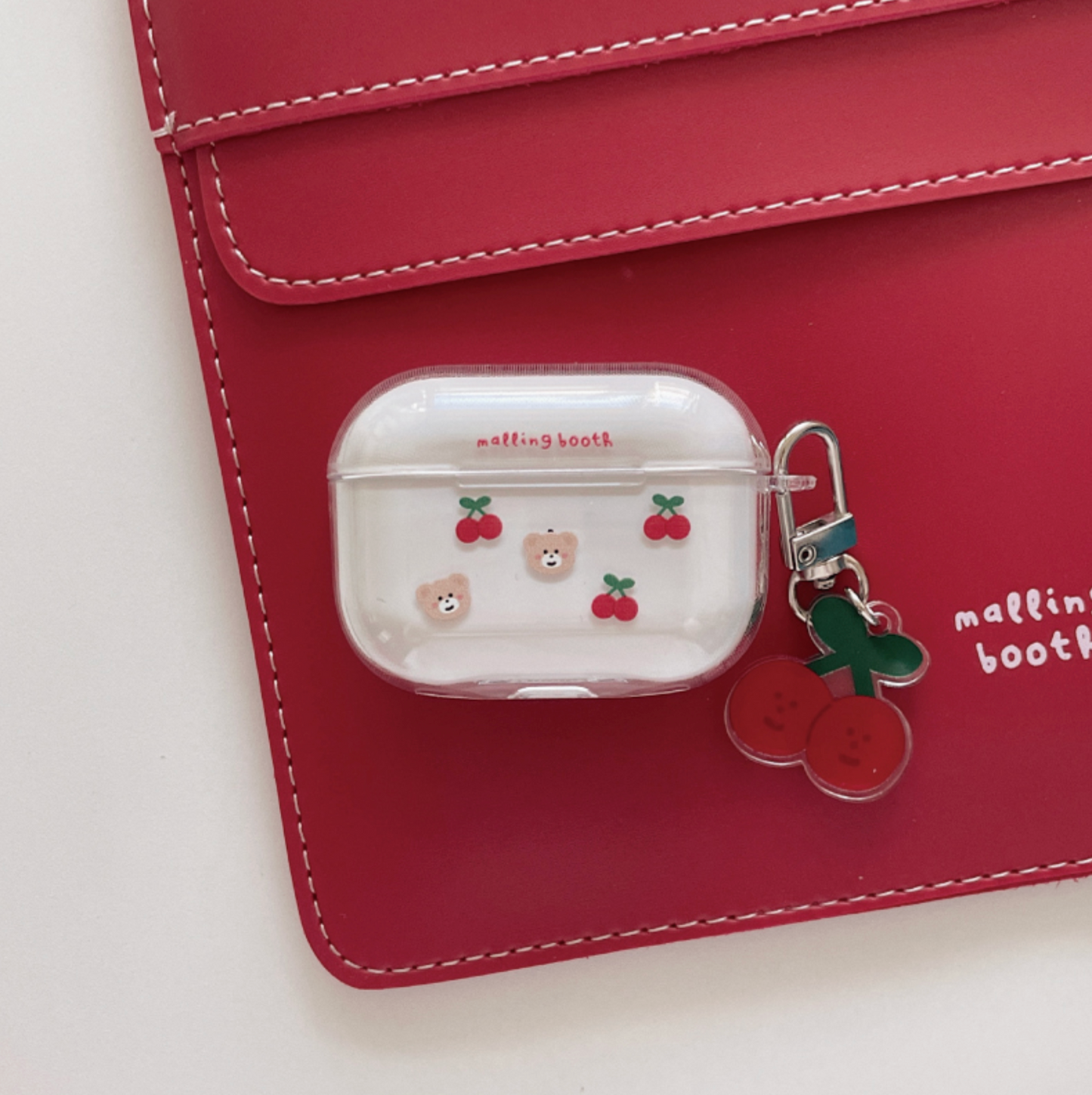 ｜malling booth｜ Bebe Cherry Pattern Airpods Case