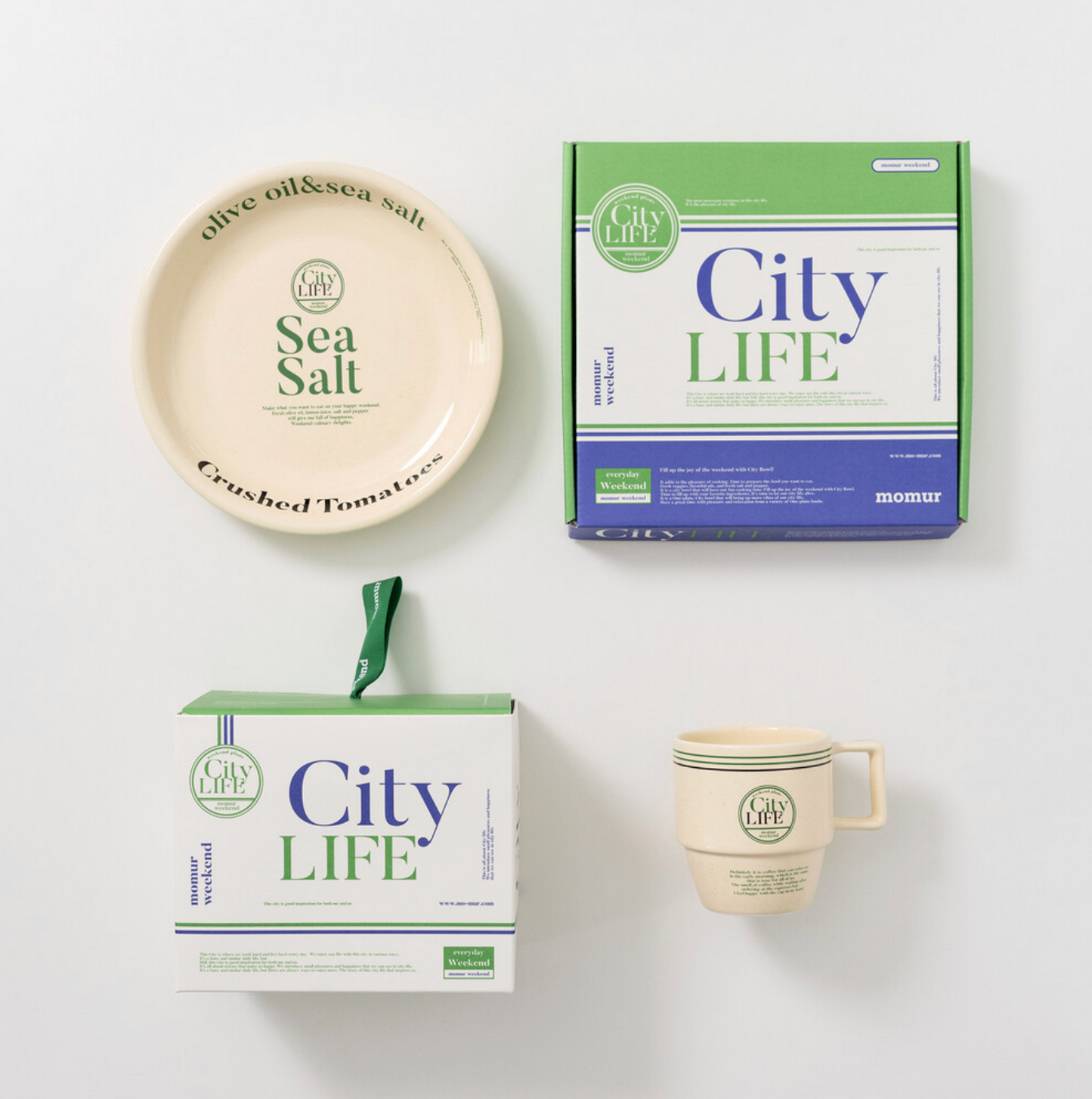 ｜momur｜ ｜weekend 6｜ Mug & City Bowl Set (Butter)