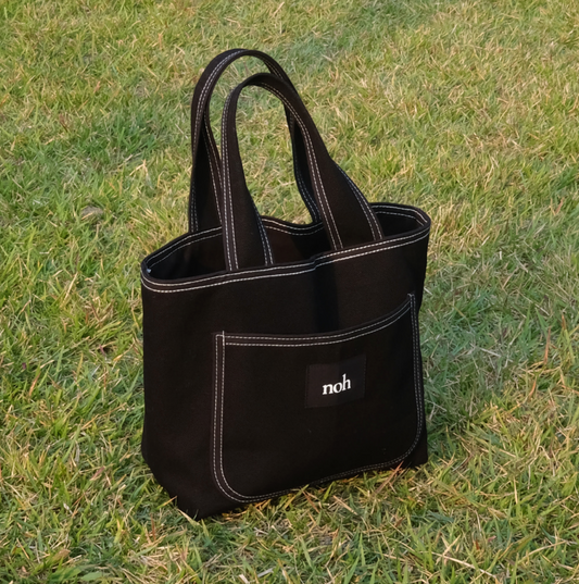 ｜noh｜ Stitch Tote Bag (Ivory/ Black)