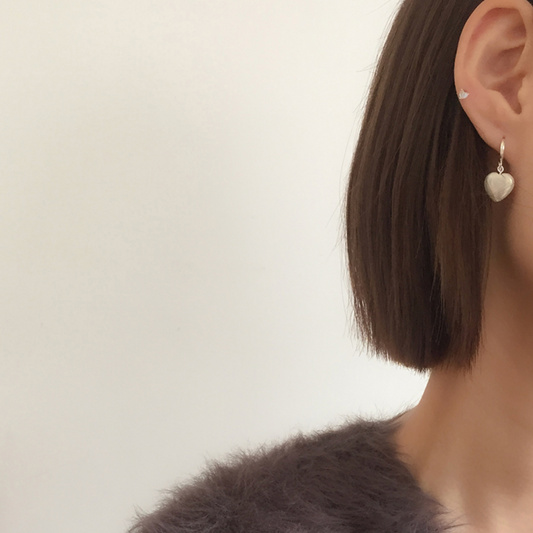 ｜moat｜ Pearl Heart One Touch Earring (silver925)