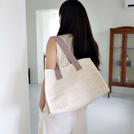 ｜unfold｜ Woven Shopper Bag (Ivory)