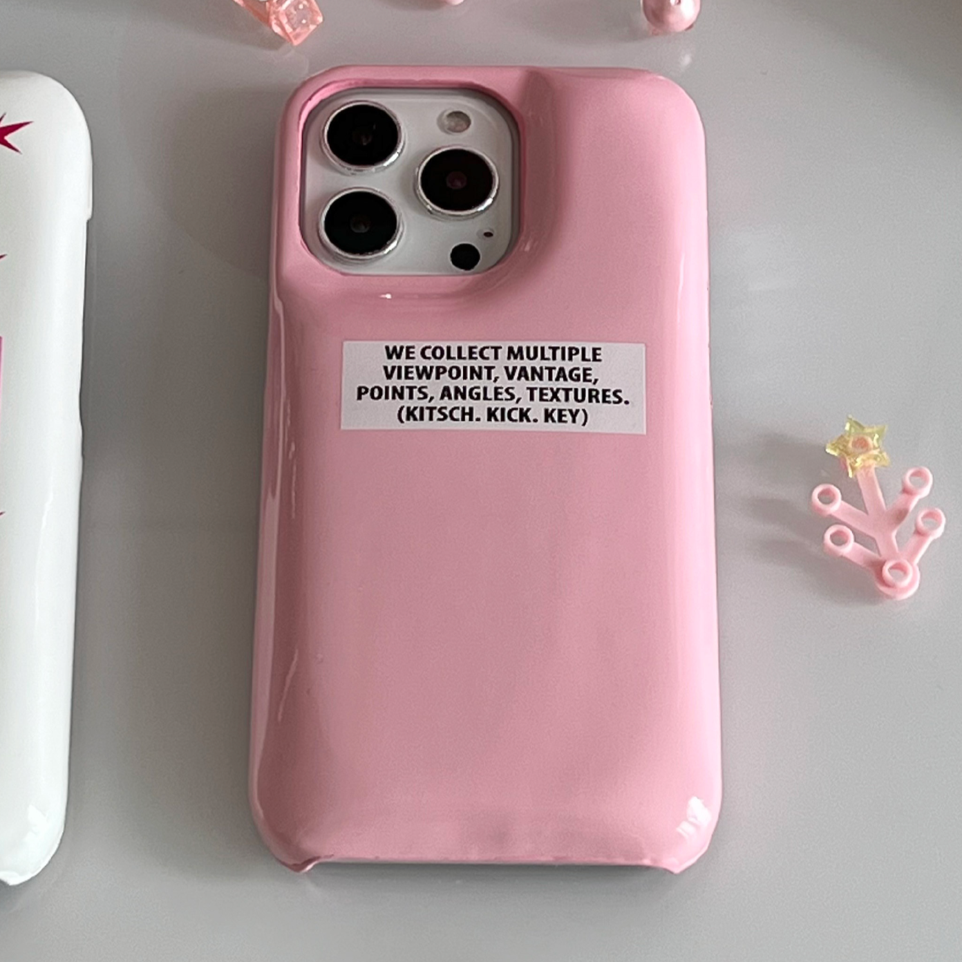 ｜kitsch kickkey｜ Emboss Pink Cushion Phone Case