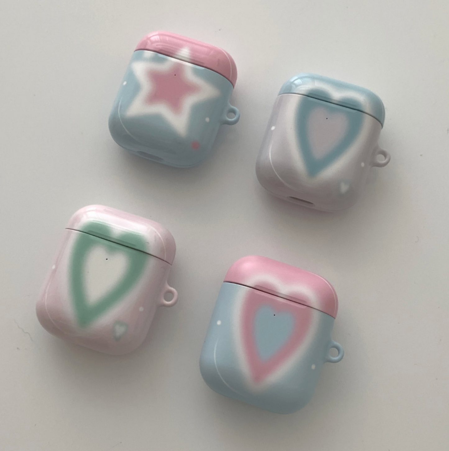 ｜second boutique｜ Soft Heart Airpods Hard Case (Fogblue)