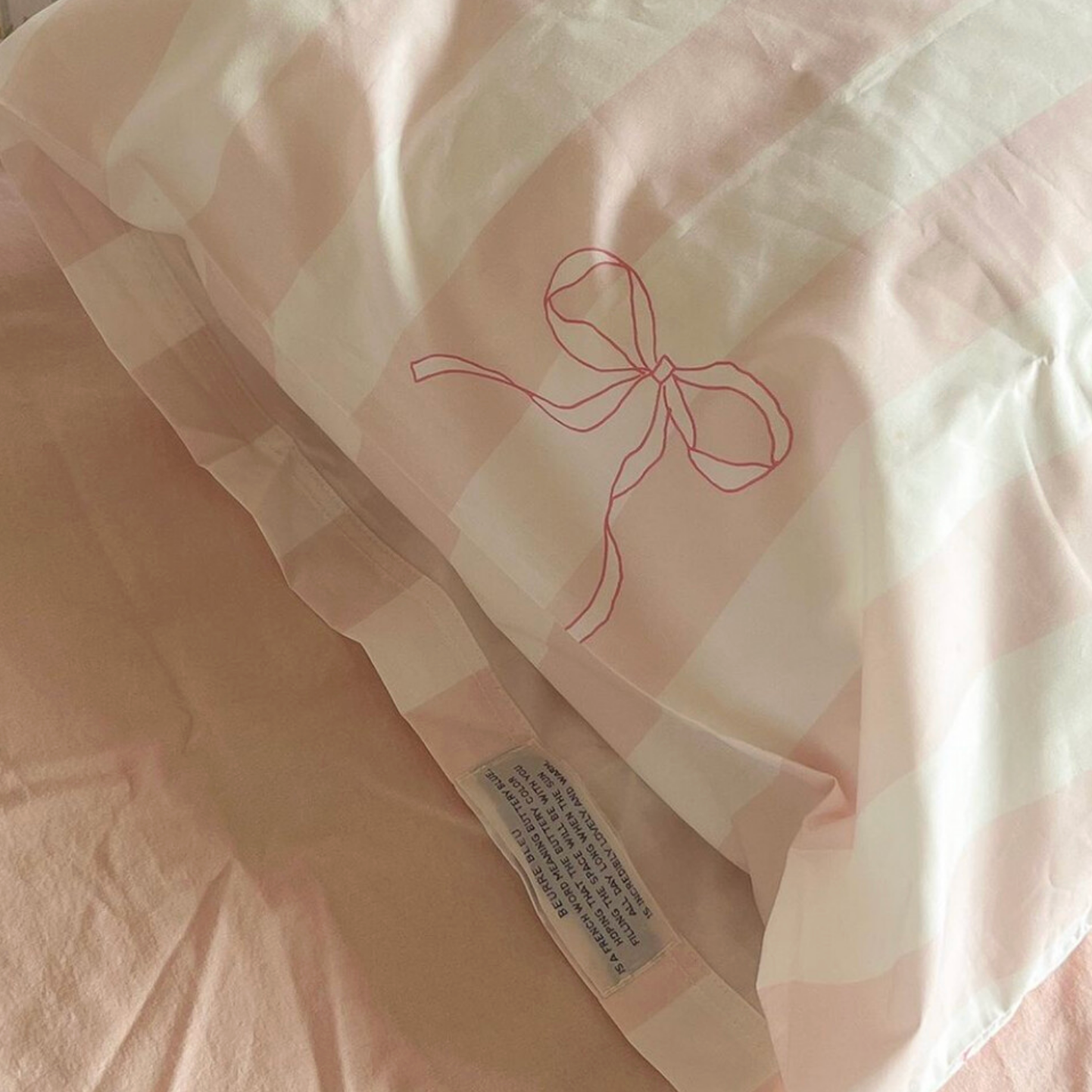 ｜Beurre Bleu｜ Ribbon Striped Pillow Cover