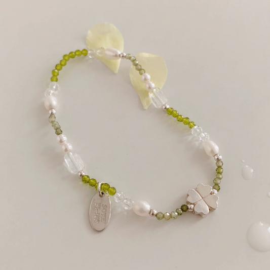｜SOYE PI-NE｜ Clover Green Freshwater Pearl Bracelet