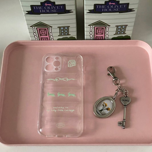 ｜OLIVET｜ Rabbit Fluffy Case (Mint/ Pink)