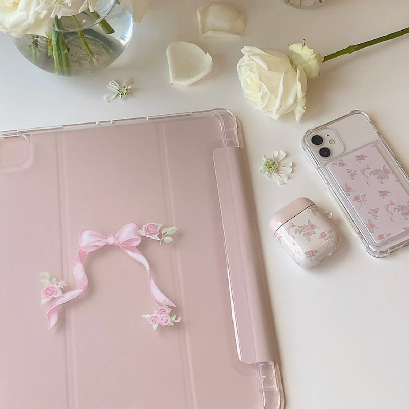 ｜Romantic Mood｜ Ribbon Collection Cover Ipad Case