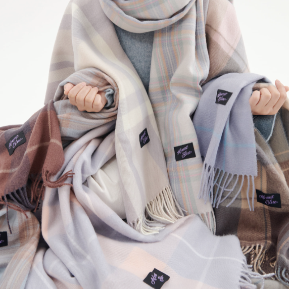 ｜Almost Blue｜ BLUSH CHECK MUFFLER (9Colours)