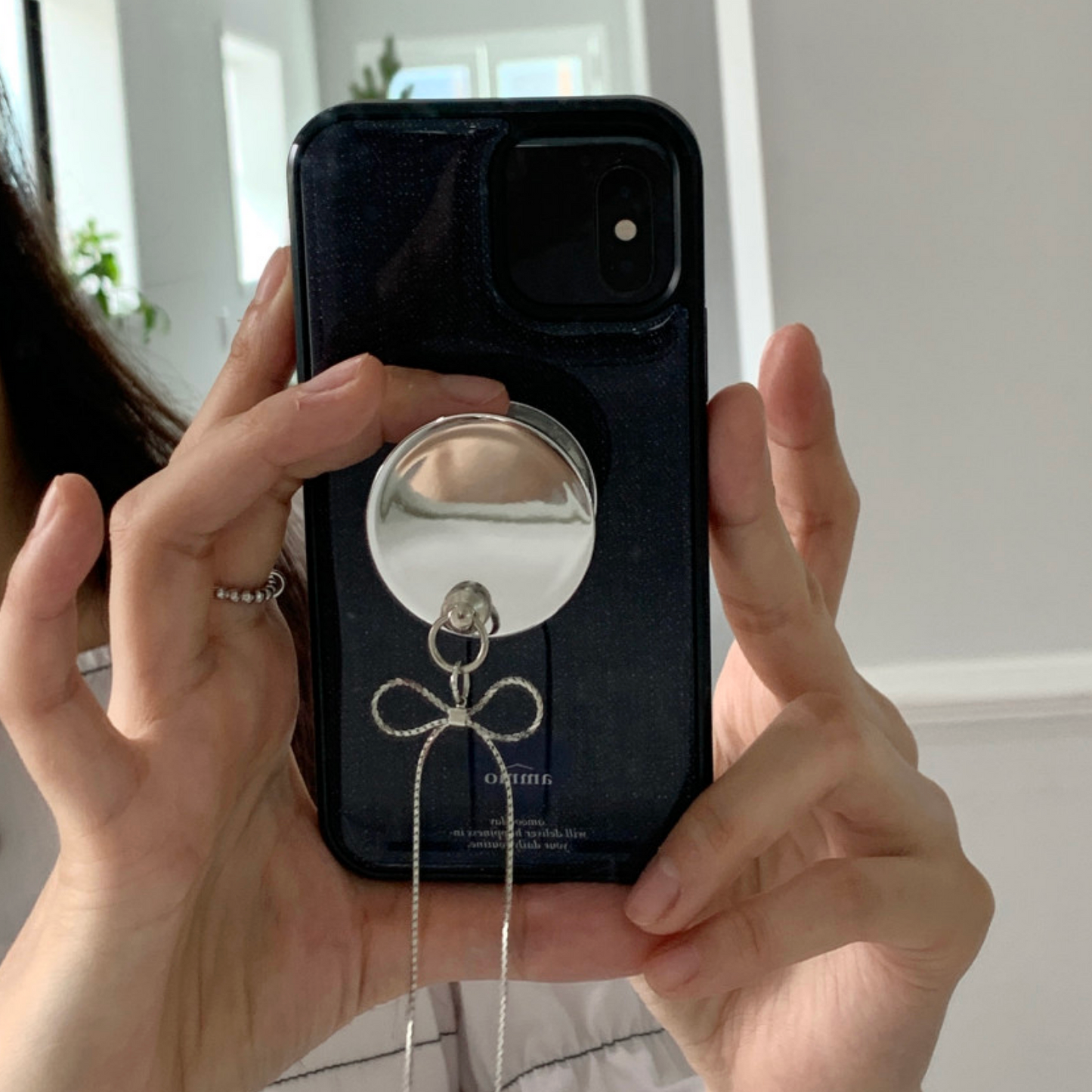 ｜ammo｜ Fabric Epoxy Phone Case (Blue Heart)