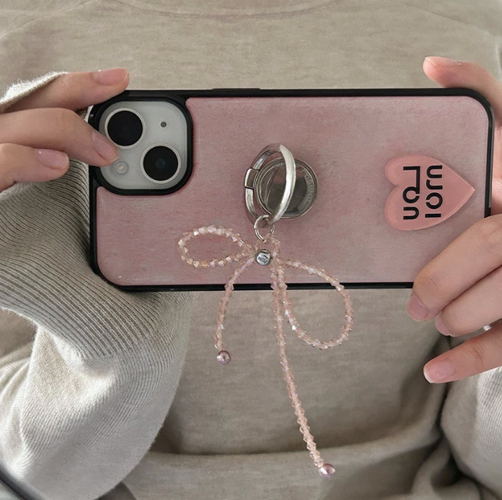 ｜Loumoi｜ Present series KNIT LOVE / Pink Phone Case