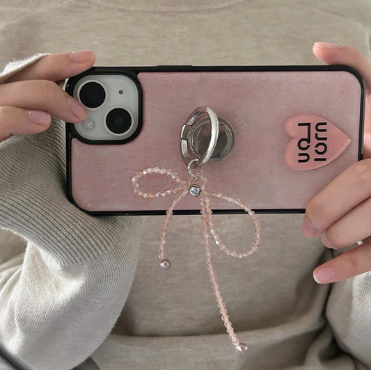 ｜Loumoi｜ Present series KNIT LOVE / Pink Phone Case