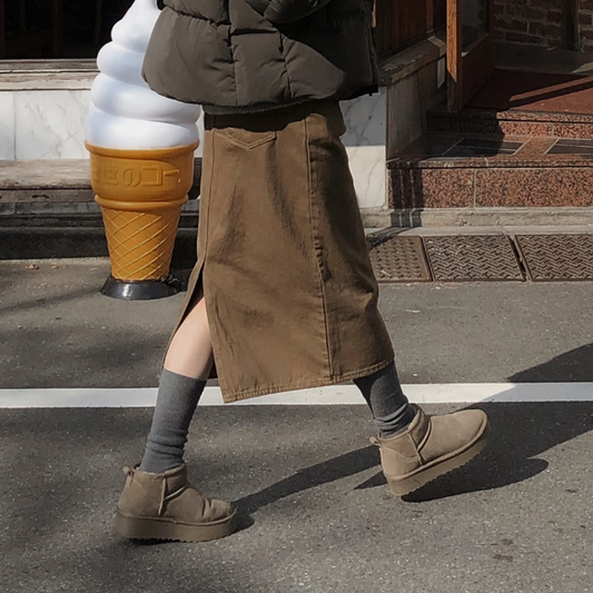 ｜SLOWAND｜ # SLOWMADE Winter Napping Long Skirt (PRE-ORDER)