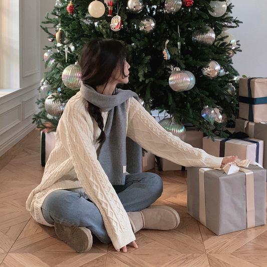 ｜SLOWAND｜ # SLOWMADE Winter Cable Knit Dress