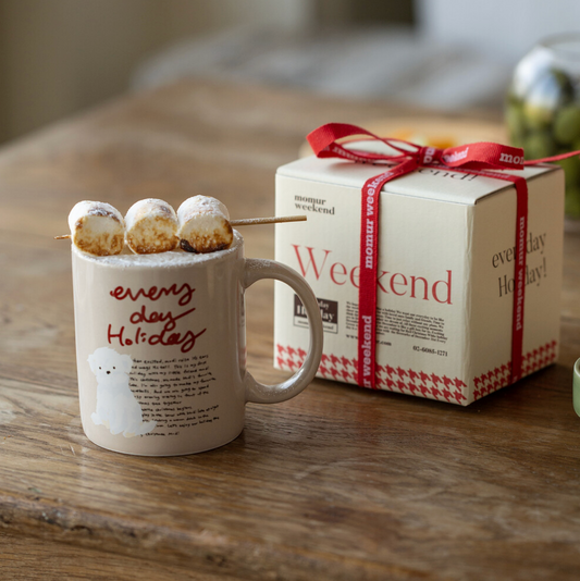 ｜momur｜ ｜weekend 7｜ Holiday mug (Beige) 400ml