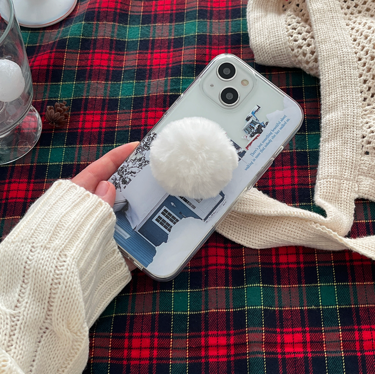 ｜Mademoment｜ Beautiful Snow Pile Design Clear Phone Case (3 Types)