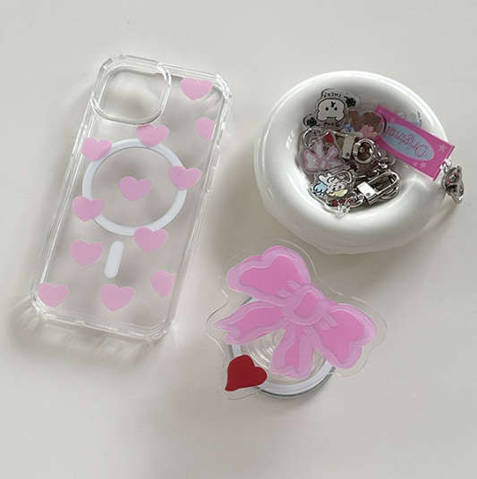 ｜MAZZZZY｜ Heart & Ribbon Muffin Magsafe Phone Case