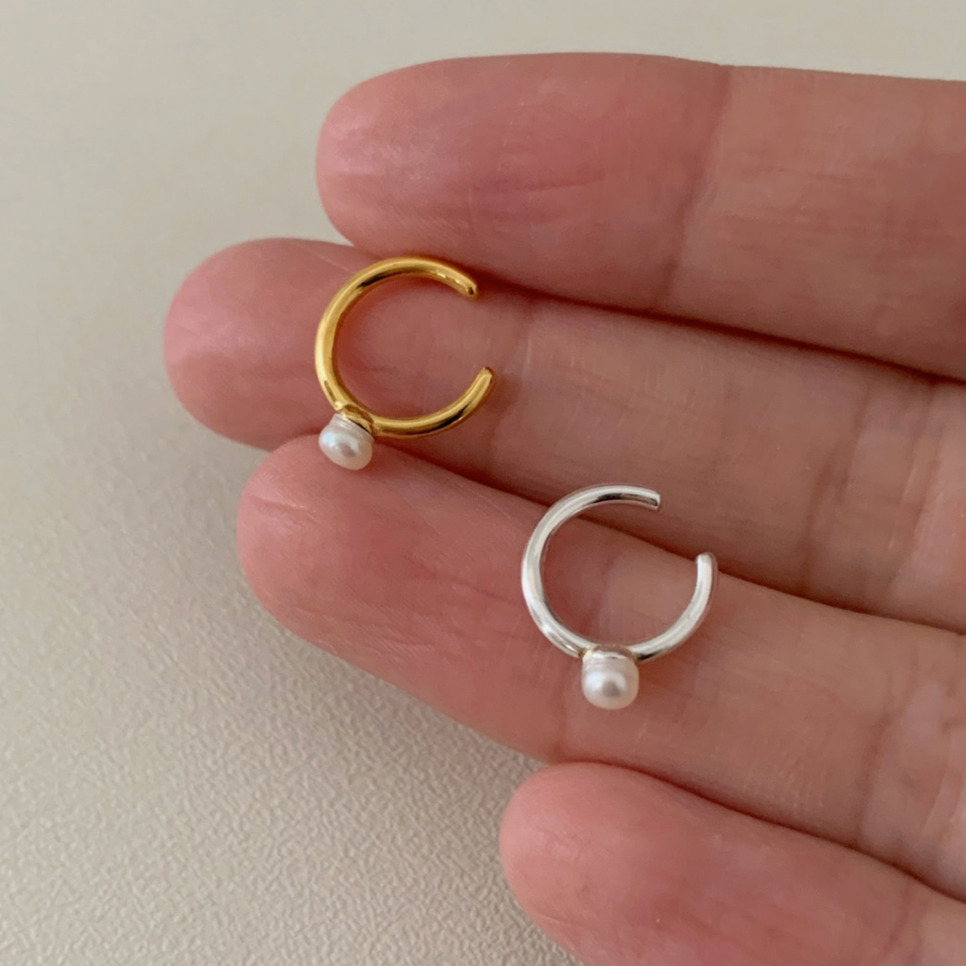｜SOYE PI-NE｜ Pearl Plain Ear Cuff  (Silver925)