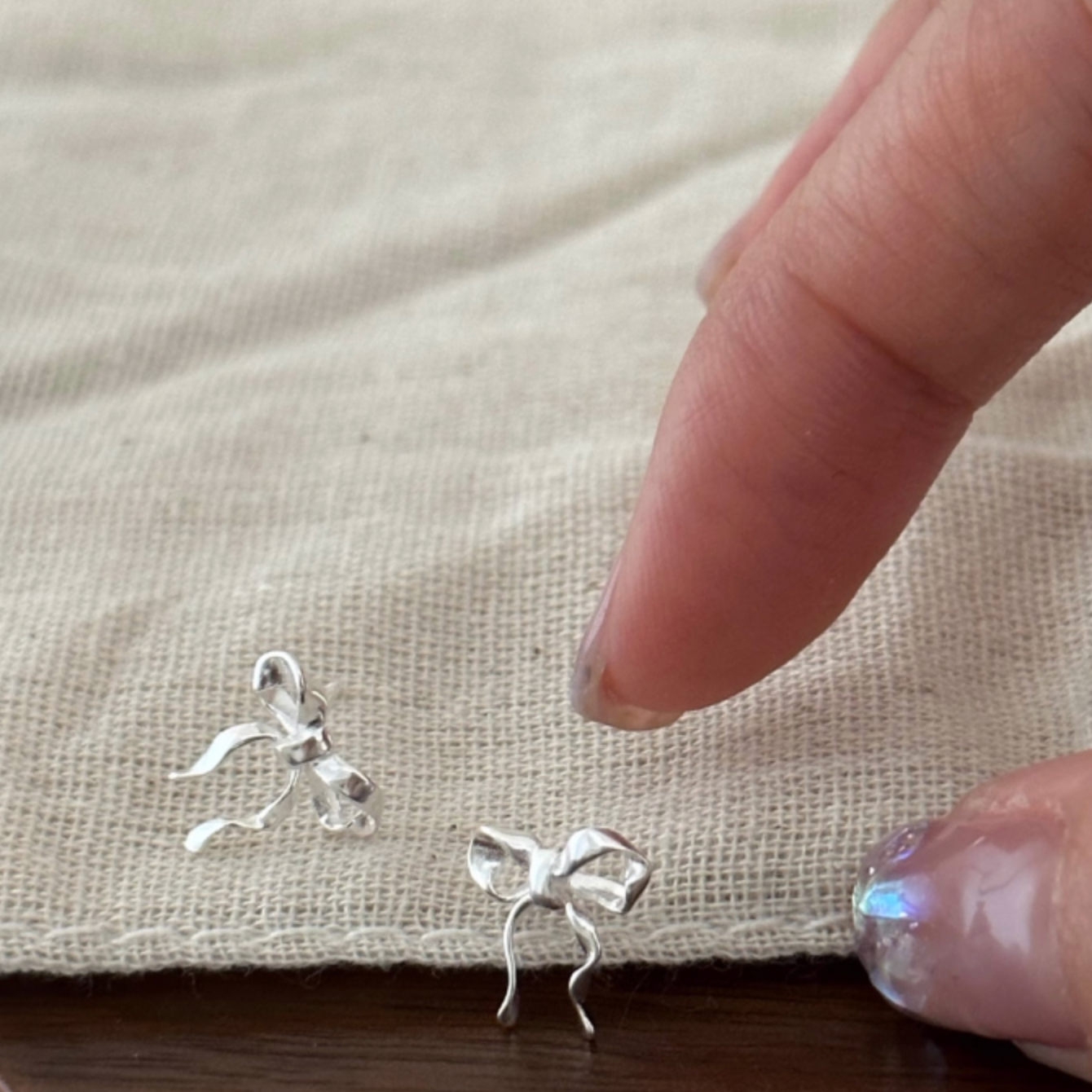 ｜sora'de｜ (925silver) Romantic Ribbon Earrings