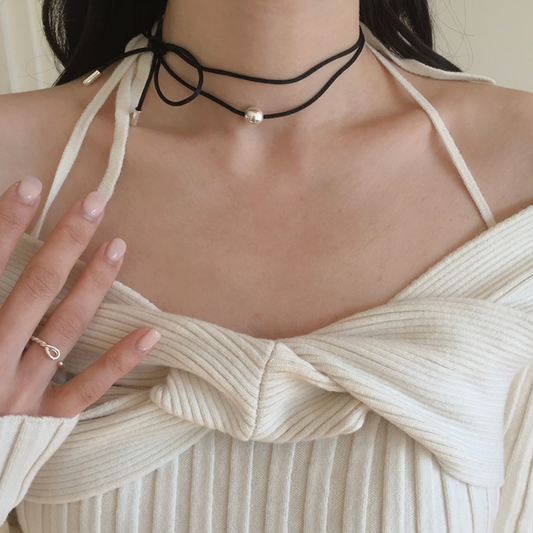 ｜moat｜ Silver Ball String Necklace (silver925)