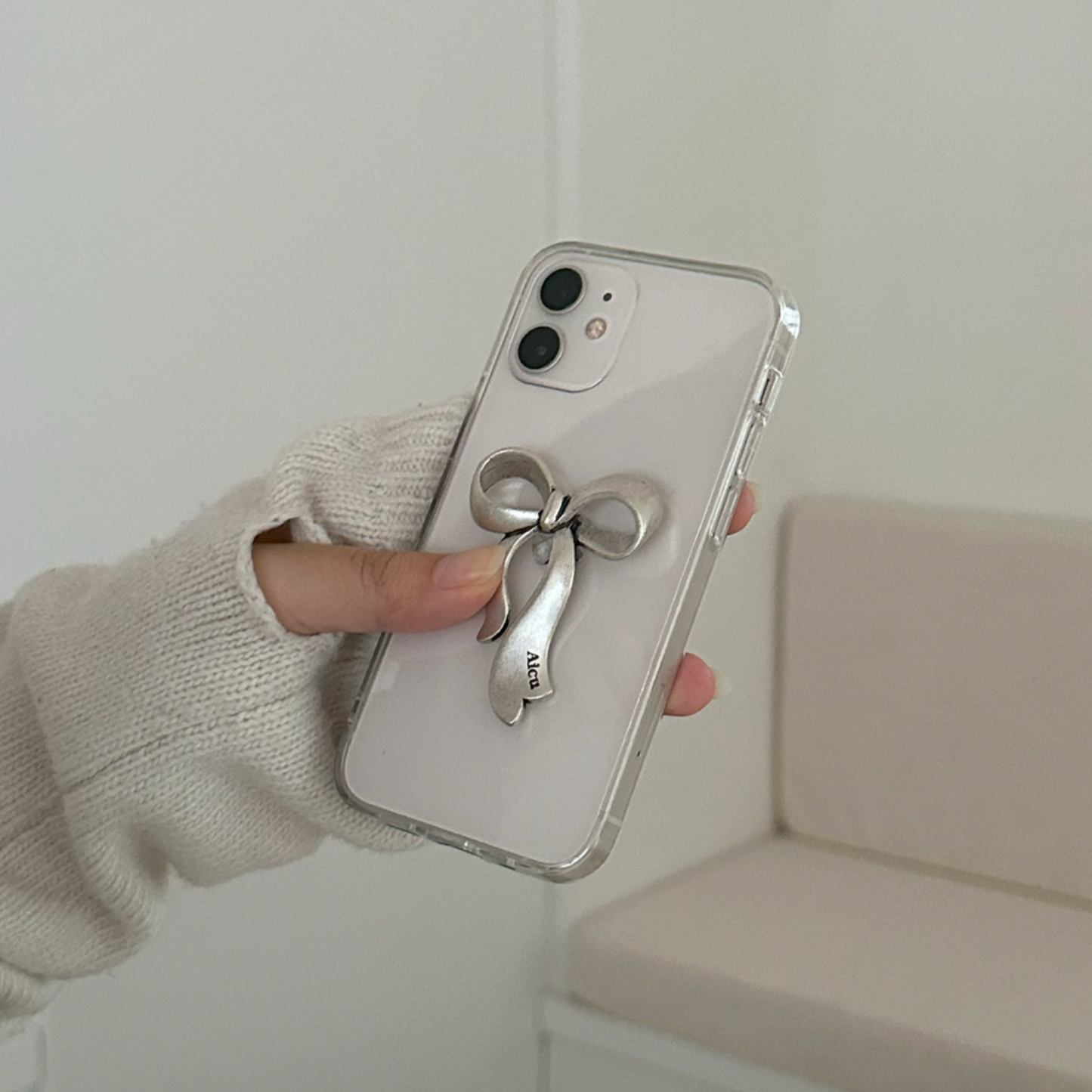 ｜Aicu Studio｜ Our Ribbon Silver Phone Case (PRE-ORDER)