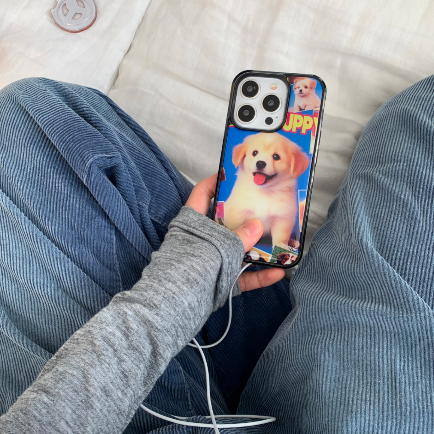 ｜byemypie｜ Happy Puppy Epoxy Phone Case