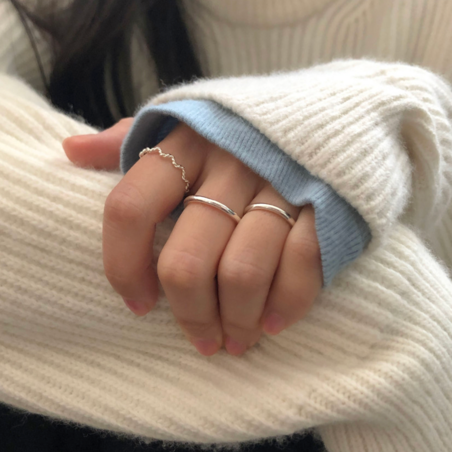 ｜DUNGEUREON｜ Simple Wave Silver Ring