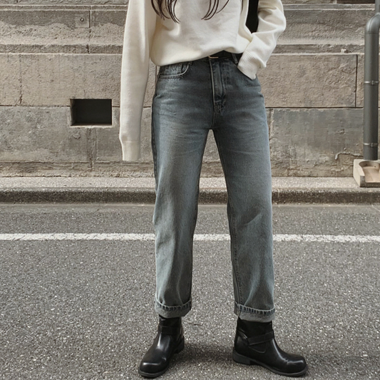 ｜SLOWAND｜ # SLOWMADE Base Teen Gray Denim Pants
