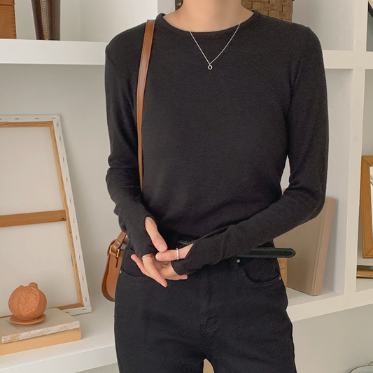 ｜FROM HEAD TO TOE｜ Round Warm Tee (Angora 3%)