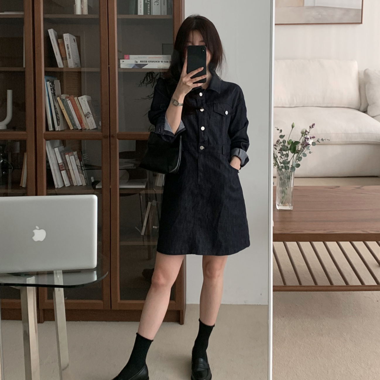 ｜SLOWAND｜ # SLOWMADE Urban Raw Denim Dress