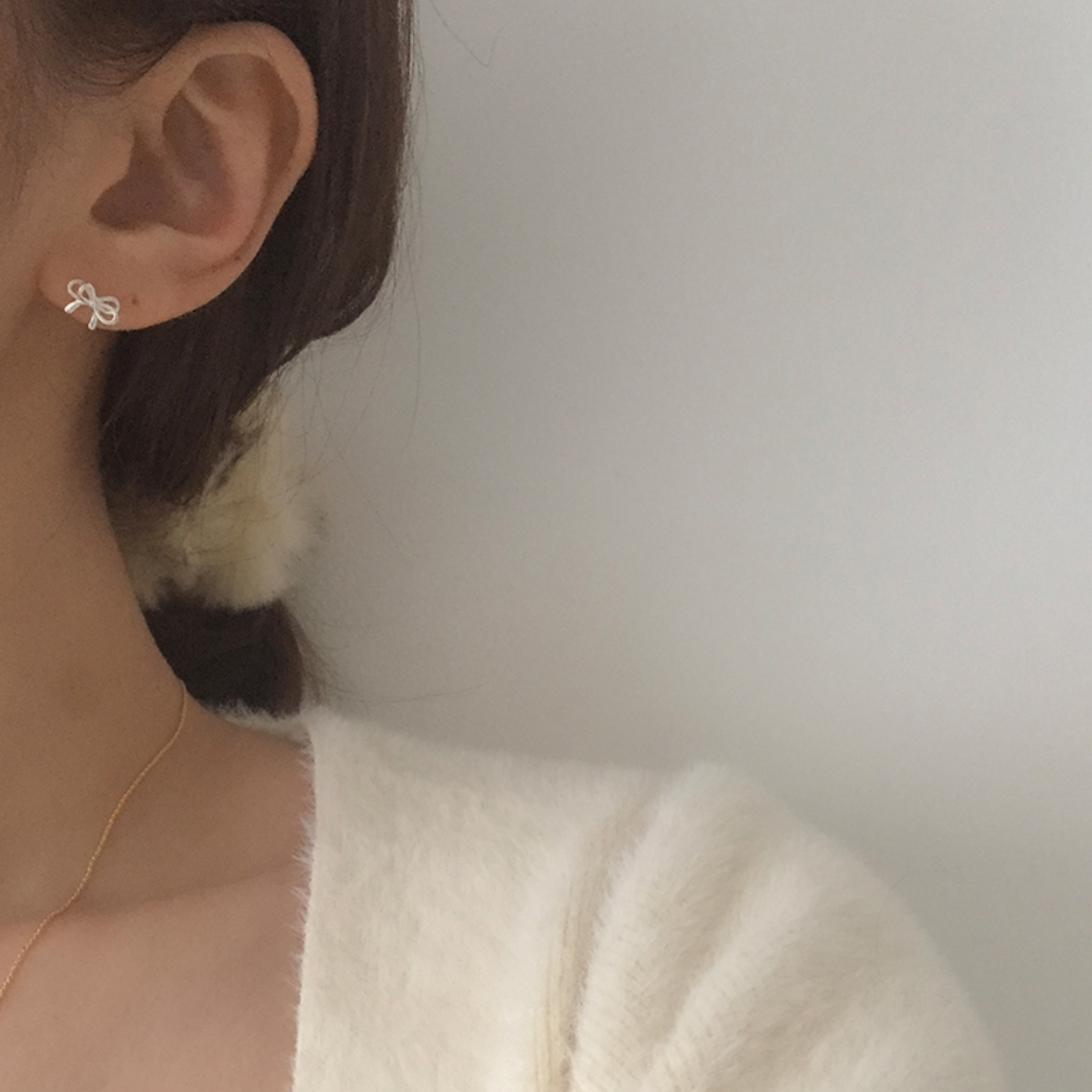 ｜moat｜ Double Ribbon Earring (silver925)