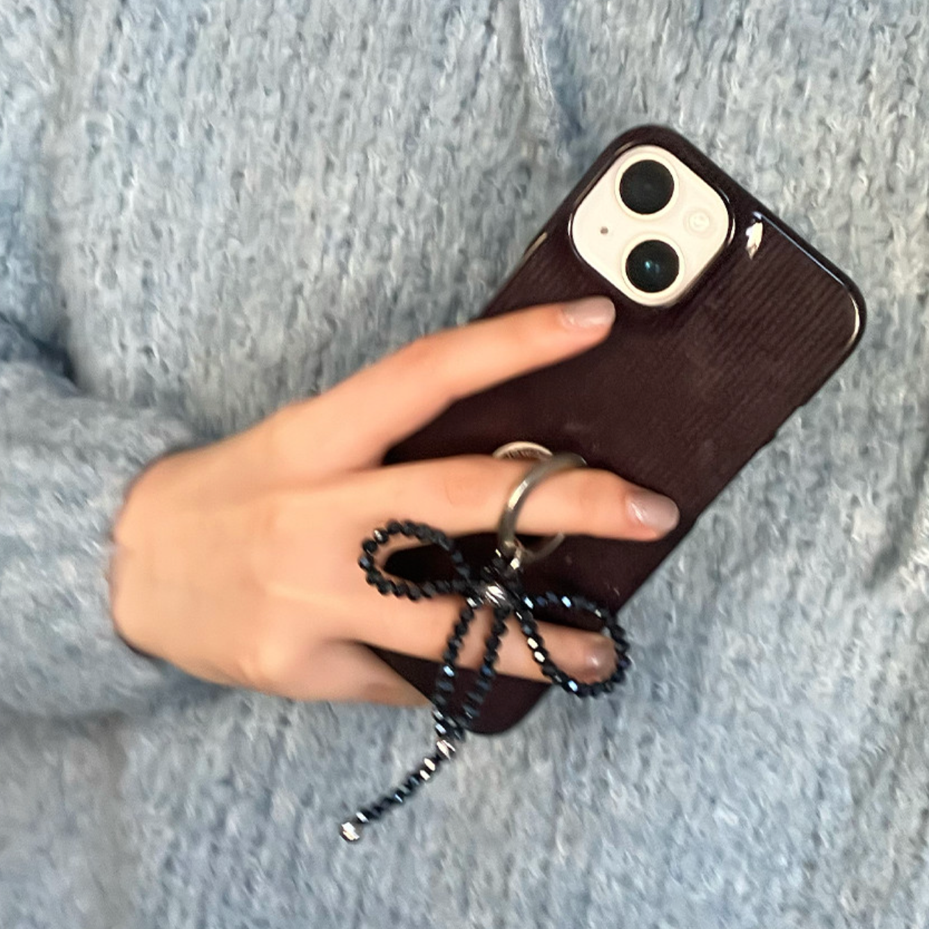 ｜Loumoi｜ Loumoi Ring Tok Denim Beads Ribbon