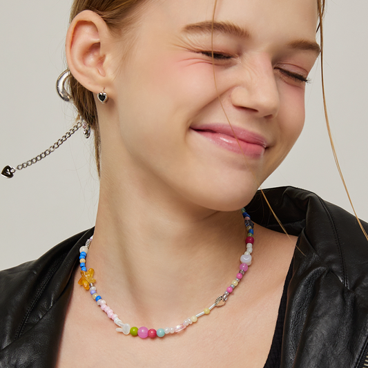 ｜VVV｜ Mini Rabbit Star Mix Beads Necklace
