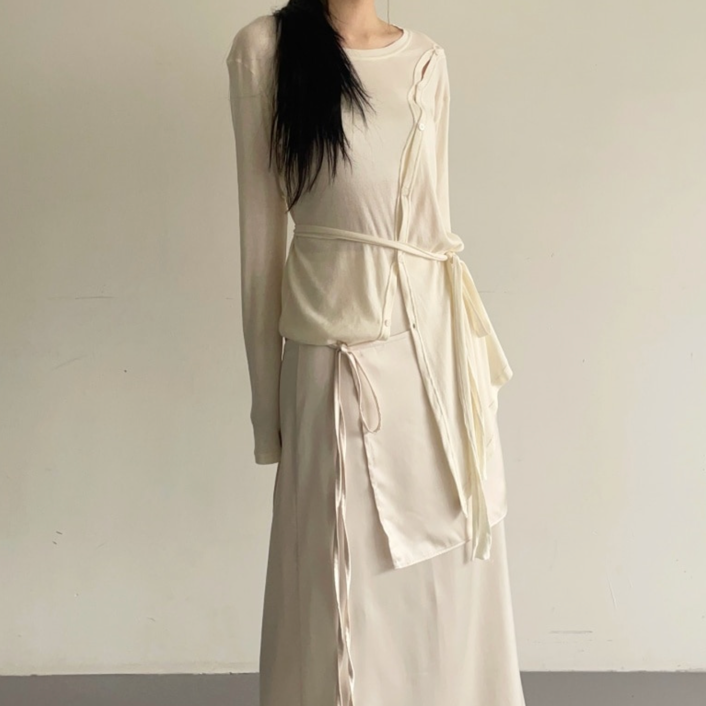 ｜ADELIO｜ Modal Wearable Button Tie Tee