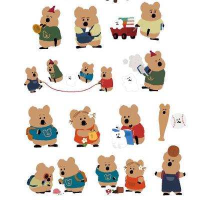 ｜Dinotaeng｜ Quokka in School Acrylic Keyring (14Types) (PRE-ORDER)