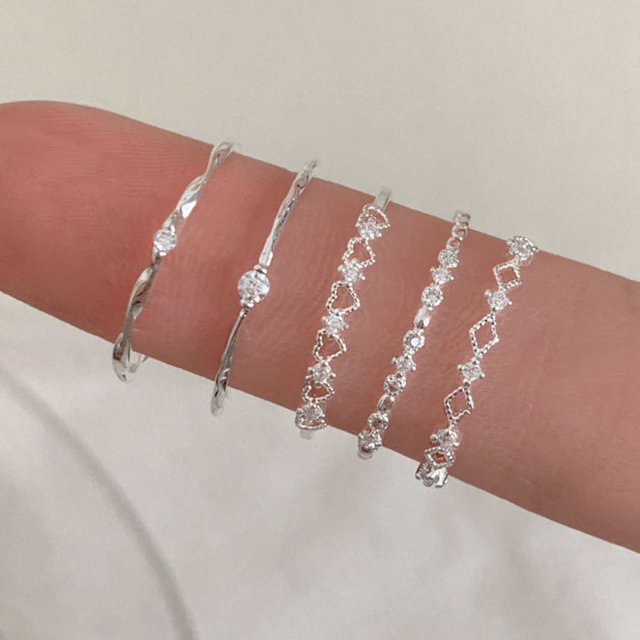 ｜aube n berry｜ 925Silver Lace Layered Ring Collection