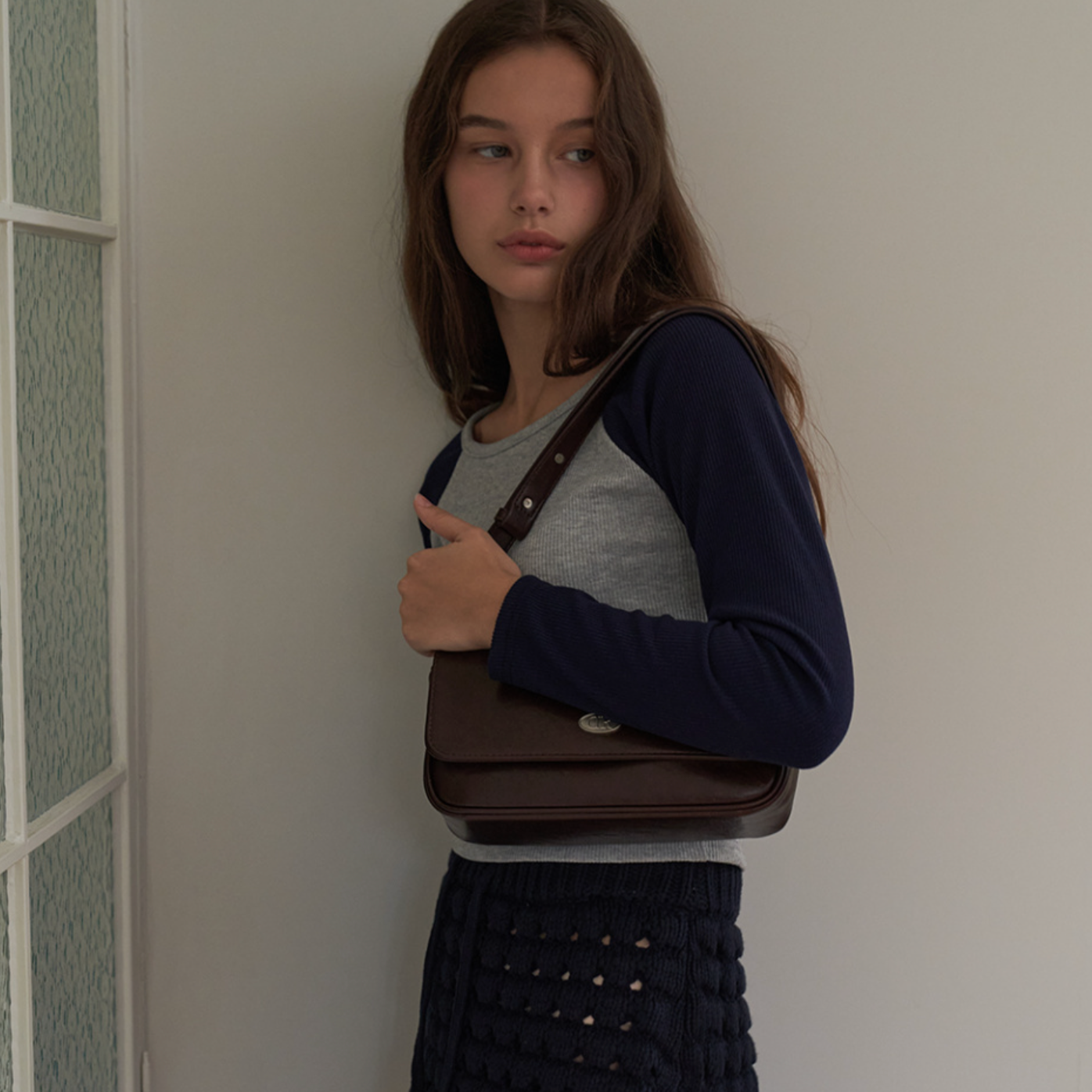 ｜DUMARO｜ Mona Two Way Cross Bag / Brown (PRE-ORDER)