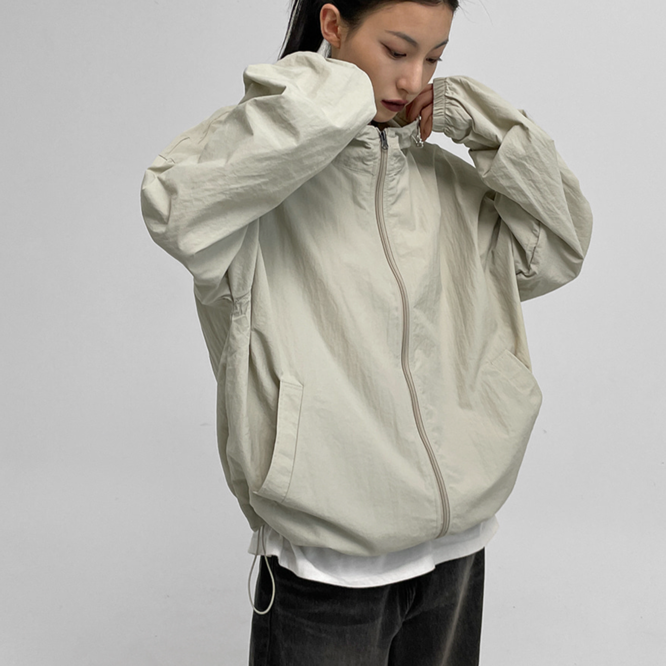 ｜BLACKUP｜ Two Way Hoodie Wind Breaker