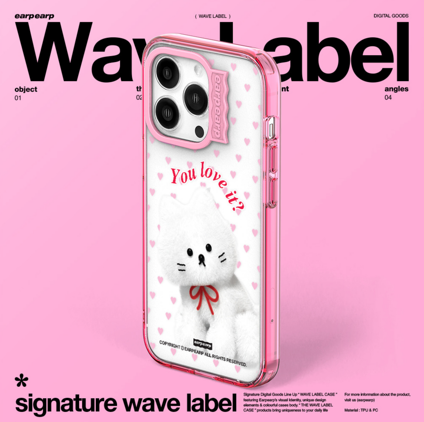 ｜earp earp｜ Wave Label Valentine Love ChiChi Clear Phone Case / MagSafe Phone Case